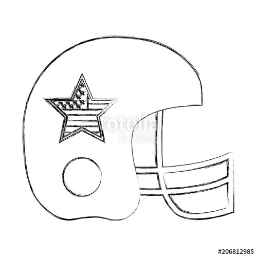 500x500 Sport Helmet Protection American Flag Star Vector Illustration - American Flag Sketch