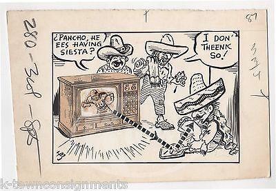 400x277 Mexican American Football Nfl Siesta Humor Original Signed News - American Football Sketch