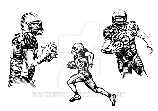 600x424 American Football Players Vector Illustration By Ranker666 On - American Football Sketch