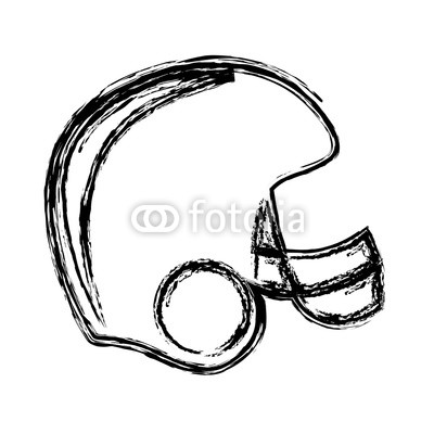 400x400 Monochrome Sketch Of American Football Helmet Vector Illustration - American Football Sketch
