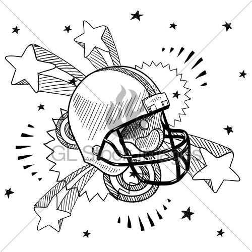 500x500 American Football Excitement Sketch Gl Stock Images - American Football Sketch
