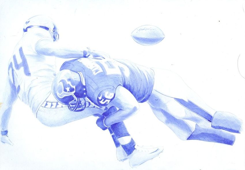 850x590 American Football Drawings Sketch By Oleg Kozelskiy - American Football Sketch