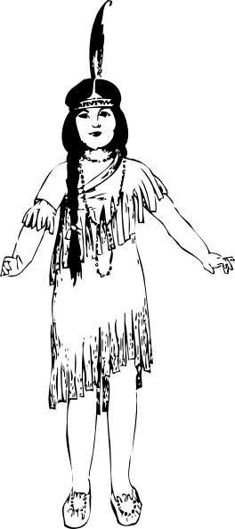 264x593 Native American Girl Clip Art Free Vector In Open Office Drawing - American Girl Sketch