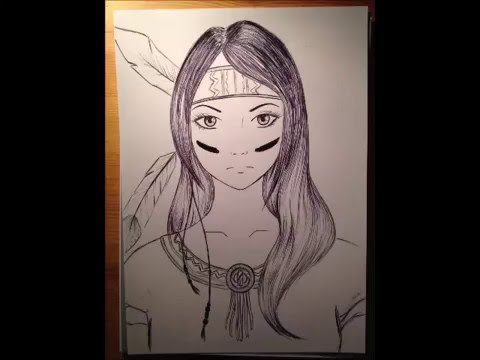 480x360 Speedpainting Native American Girl - American Girl Sketch