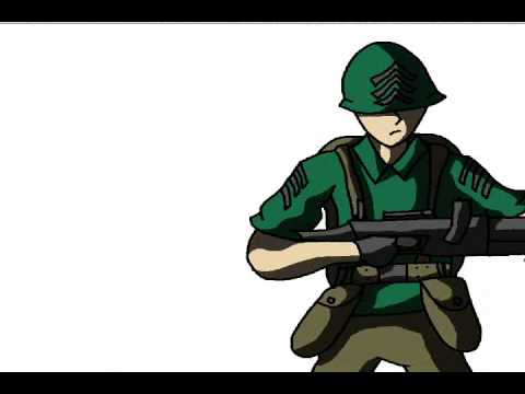 480x360 Cartoon Sketch American Wwii Soldier - American Soldier Sketch
