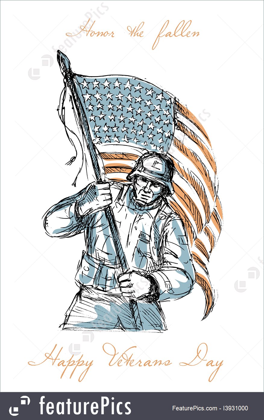 877x1392 Holidays American Soldier Happy Veterans Day Greeting Card - American Soldier Sketch