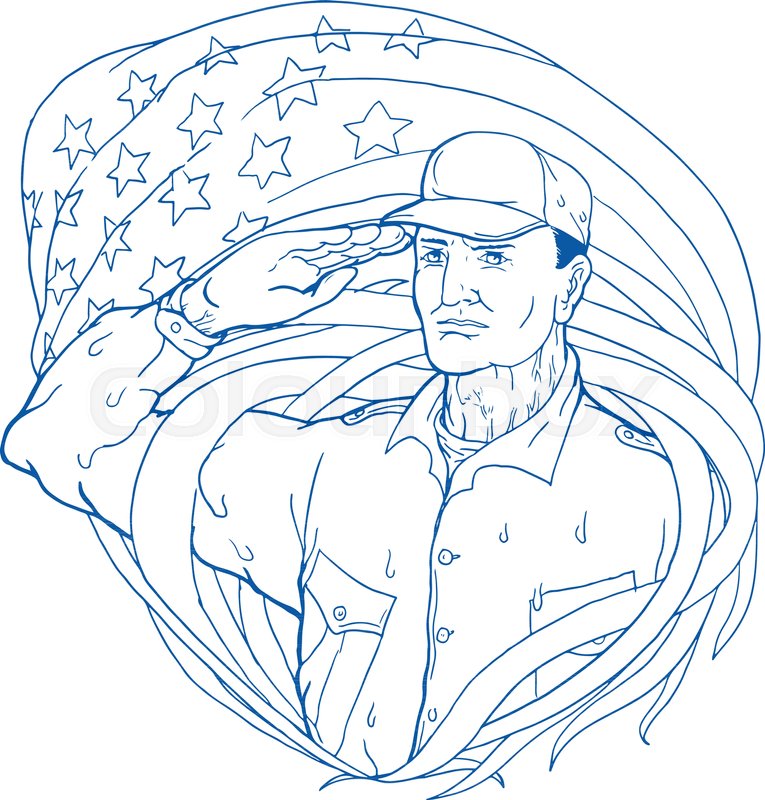 765x800 Ukiyo E Or Ukiyo Style Illustration Of An American Soldier - American Soldier Sketch