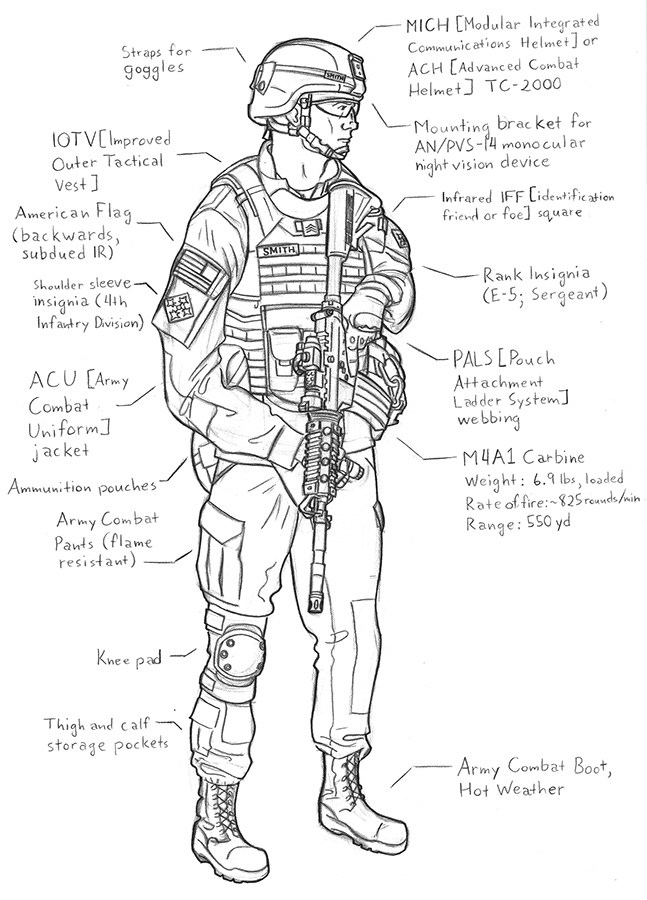 647x900 American Soldier Sketch David Brunell Brutman - American Soldier Sketch