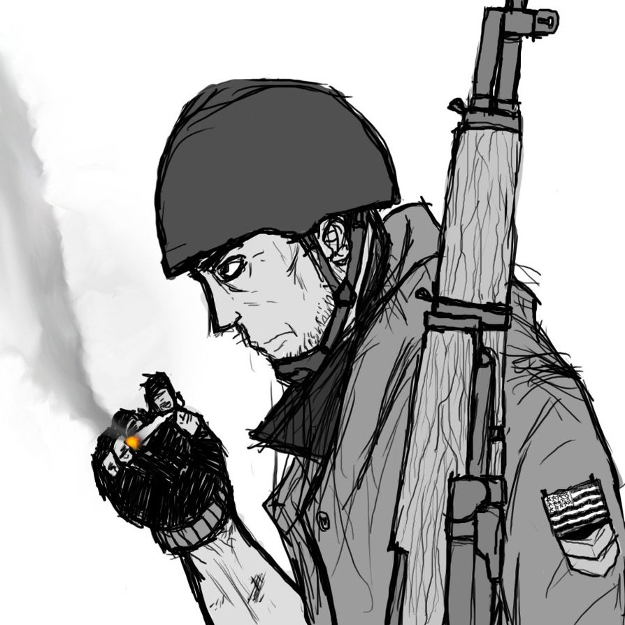 894x894 Wwii Us Soldier By Maxviolence - American Soldier Sketch