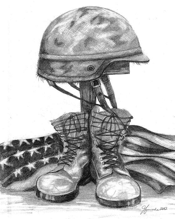 560x700 American Soldier Drawing With Flag - American Soldier Sketch