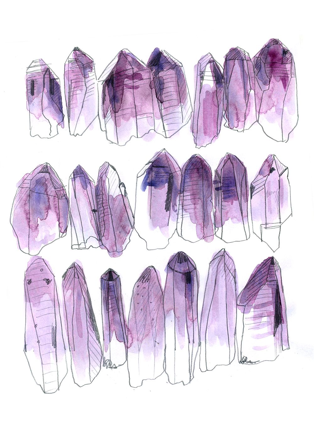 1000x1414 Amethyst Crystals - Amethyst Sketch