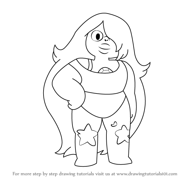 634x596 Learn How To Draw Amethyst From Steven Universe (Steven Universe - Amethyst Sketch