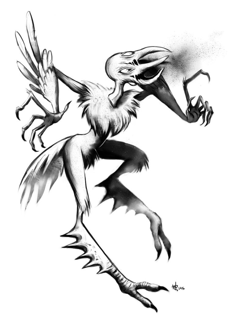 759x1052 Another Weird Bird Drawing By Ammonite Amy - Ammonite Sketch