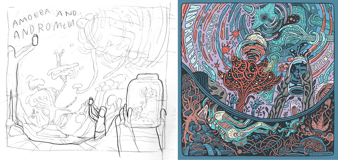 1400x663 Amoeba And Andromeda Album Cover On Behance - Amoeba Sketch