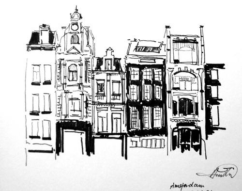 500x394 Amsterdam Sketch I Miss Not Being There Hui Lian - Amsterdam Sketch