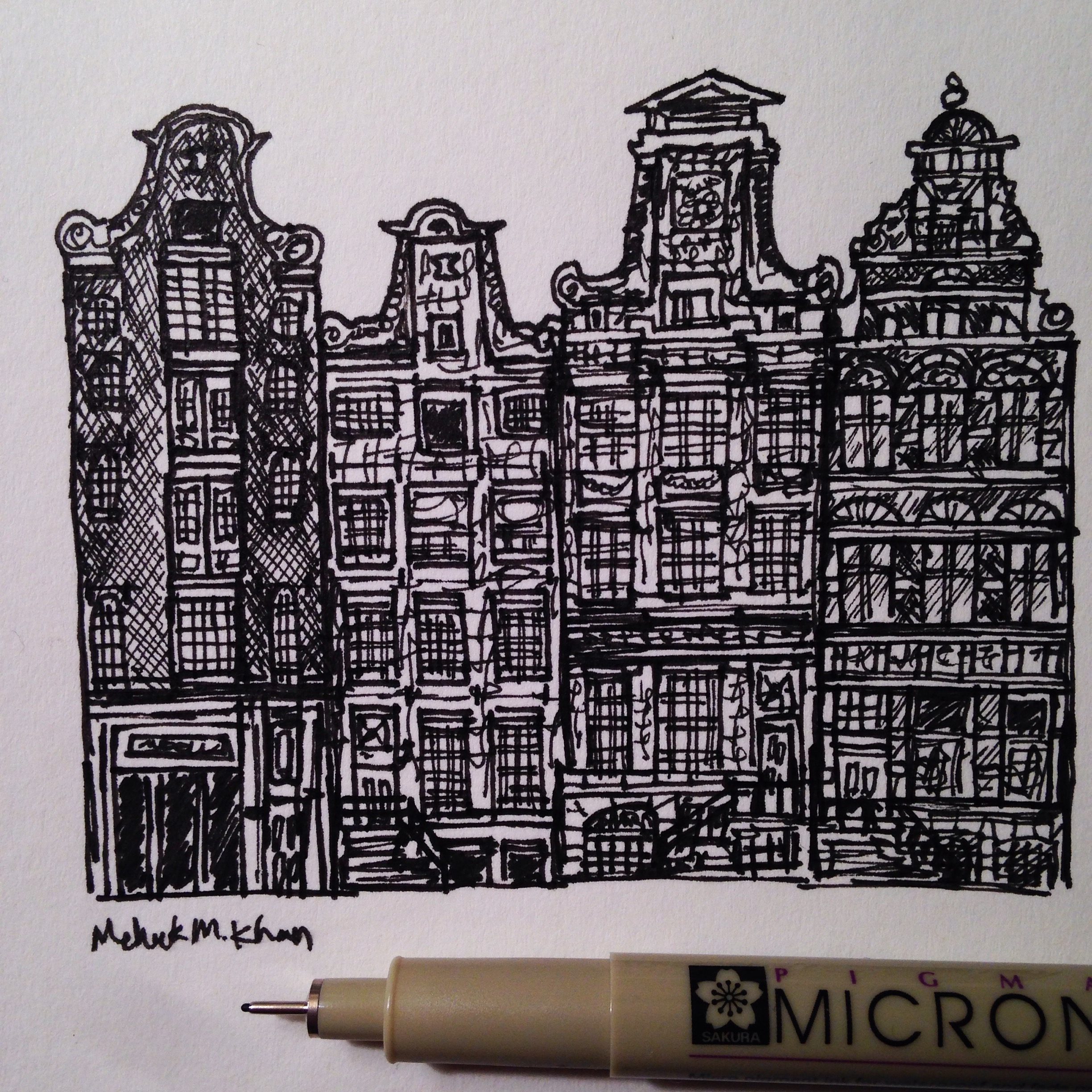 2448x2448 Mini Sketch Of Amsterdam The Quantum Thought - Amsterdam Sketch