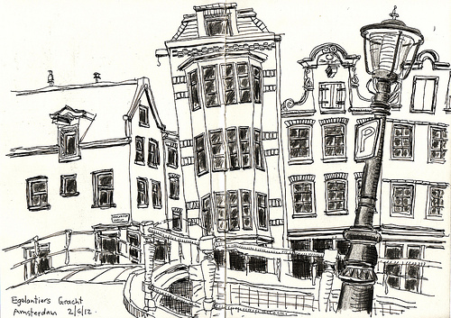 500x353 I Sketch London I Like To Travel On Eurostar - Amsterdam Sketch