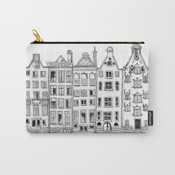 700x700 Amsterdam Canal Houses Sketch Carry All Pouch By Theaestate Society6 - Amsterdam Sketch