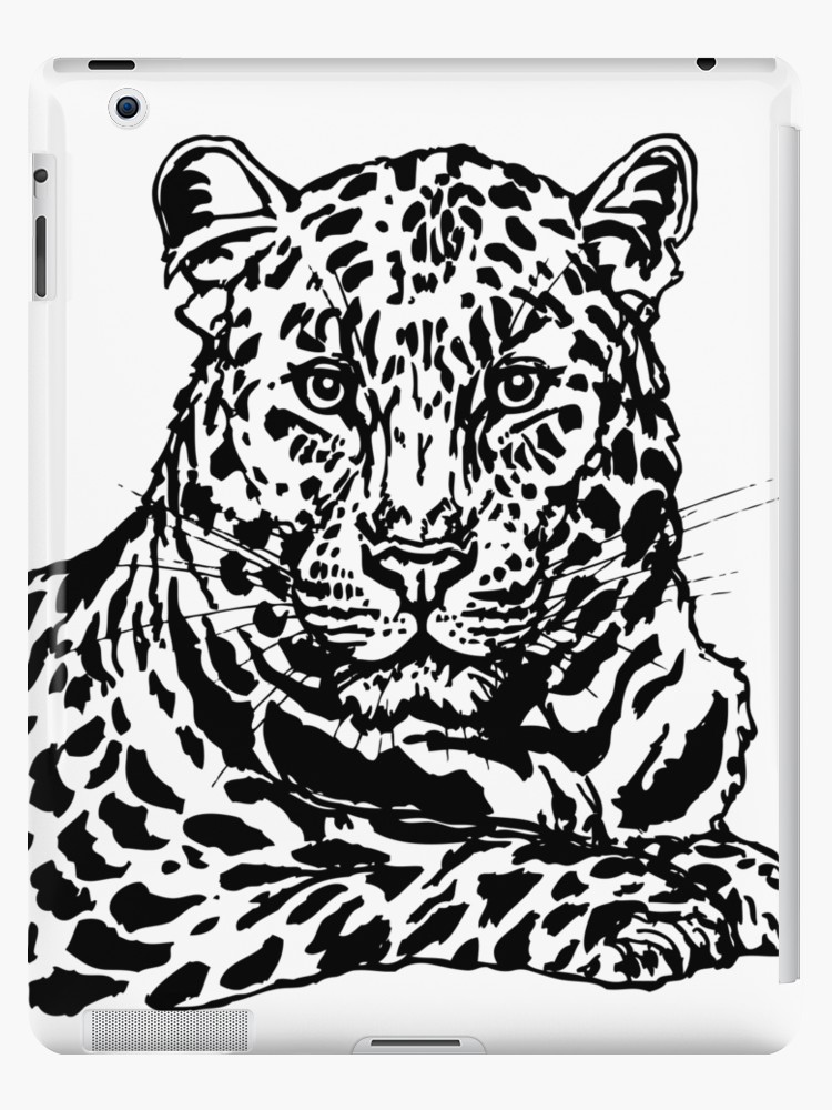 750x1000 Amur Leopard Ink Sketch Ipad Cases Amp Skins By Stasia Ch Redbubble - Amur Leopard Sketch