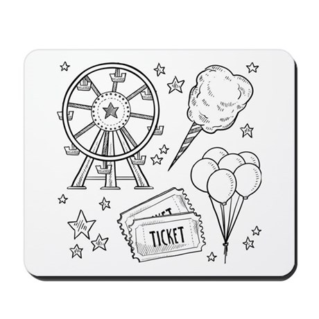 460x460 Amusement Park Objects Sketch Mousepad By Admin Cp70839509 - Amusement Park Sketch