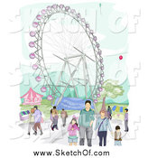 164x175 Royalty Free Amusement Park Stock Sketch Designs - Amusement Park Sketch