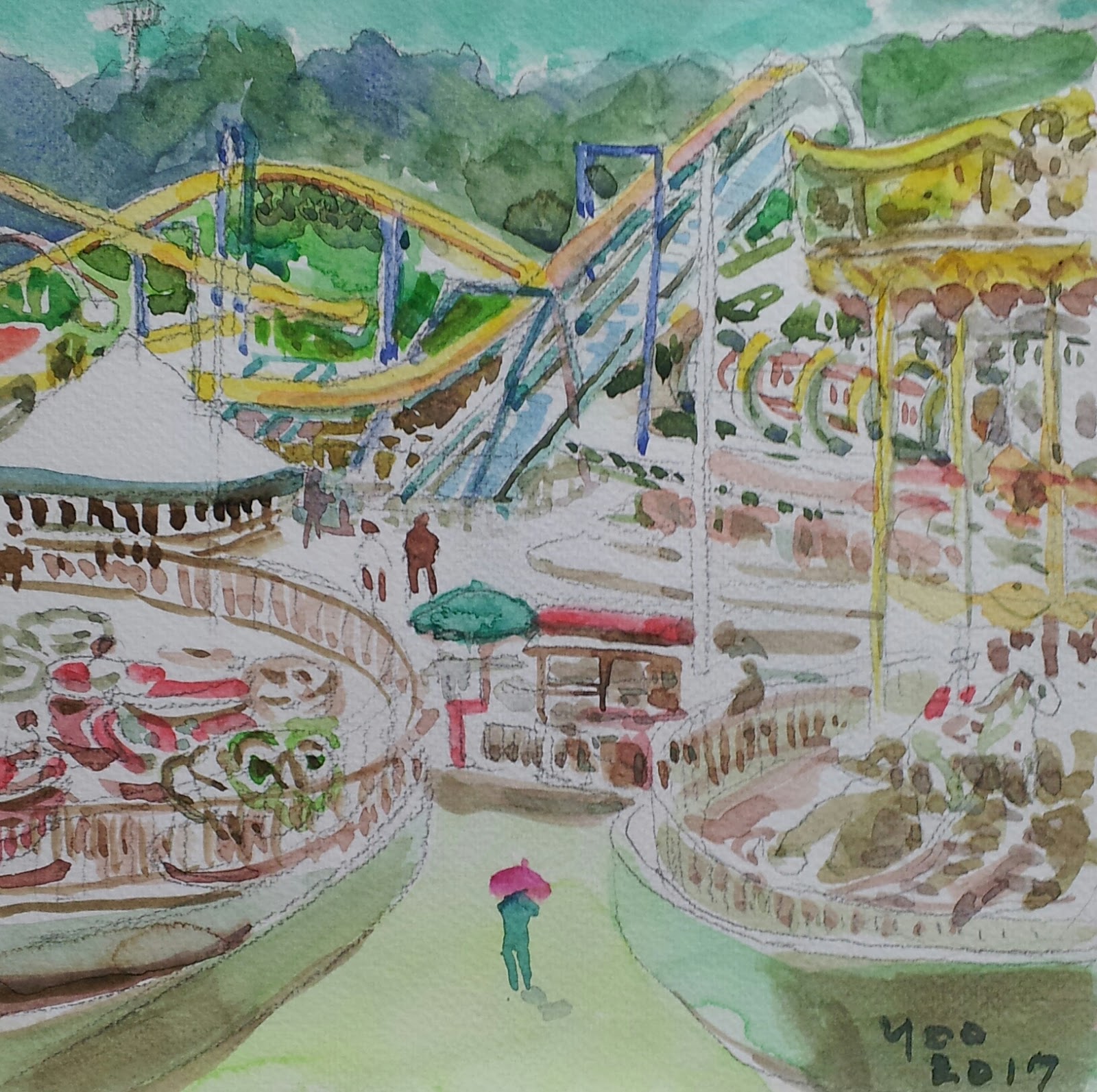 1600x1593 Sketches - Amusement Park Sketch