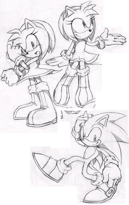 507x802 Amy Rose And Sonic The Hedgehog Drawing Sonic The - Amy Rose Sketch