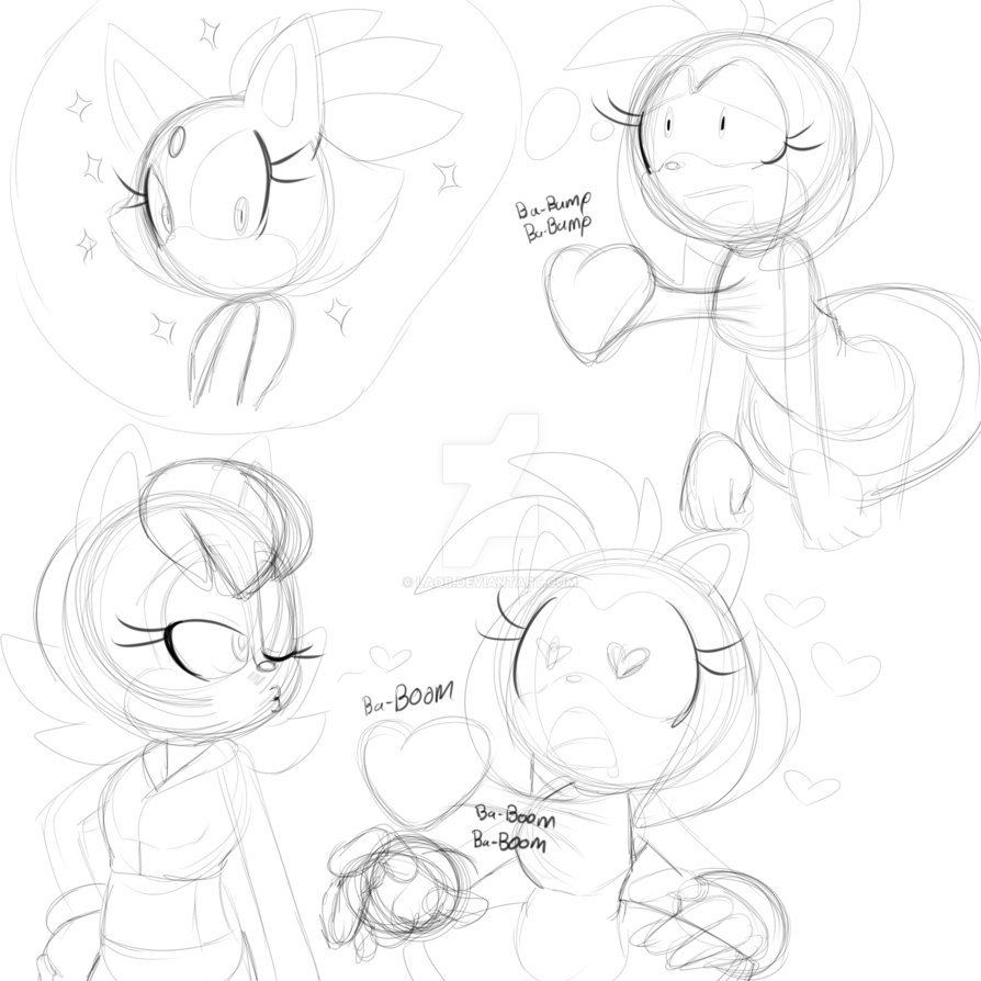 894x894 Amy Rose In Love With Girls (Sketch) By Laqb - Amy Rose Sketch