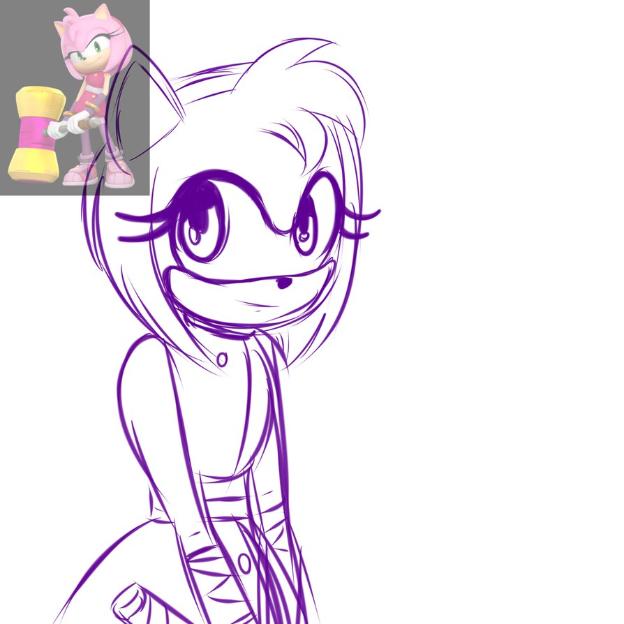 894x894 I Tried Drawing Amy Rose...i Failed...(Sketch) By Katkakakao On - Amy Rose Sketch