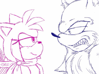 320x240 Old Sonic The Werehog And Amy Rose Sketch From Back In 2016. Hope - Amy Rose Sketch
