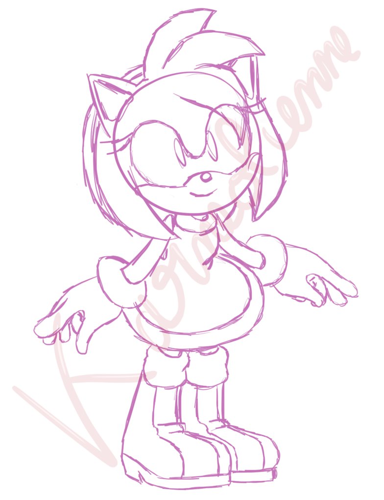 Amy Rose Sketch at PaintingValley.com | Explore collection of Amy Rose ...