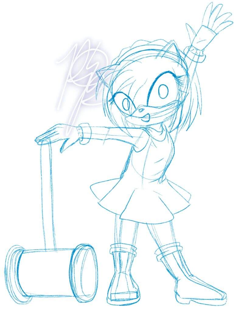 779x1024 Amy Rose Sketch Fan Art Amino Amino - Amy Rose Sketch