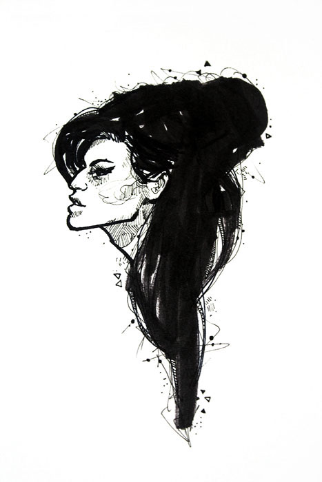 467x700 Amy Winehouse On Behance - Amy Winehouse Sketch