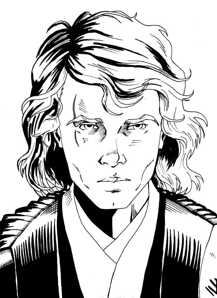 744x1024 Inktober Day 2 Anakin Skywalker Amino - Anakin Skywalker Sketch