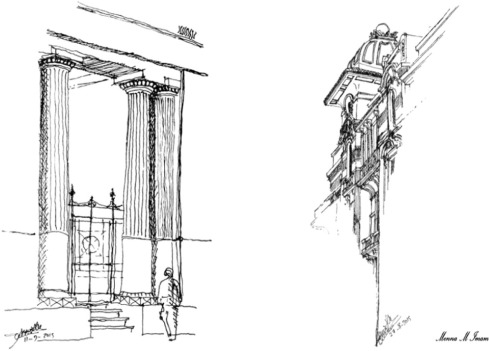 489x351 Use Of Freehand Sketching Documenting Heritage Buildings, Gamal - Analytical Sketches