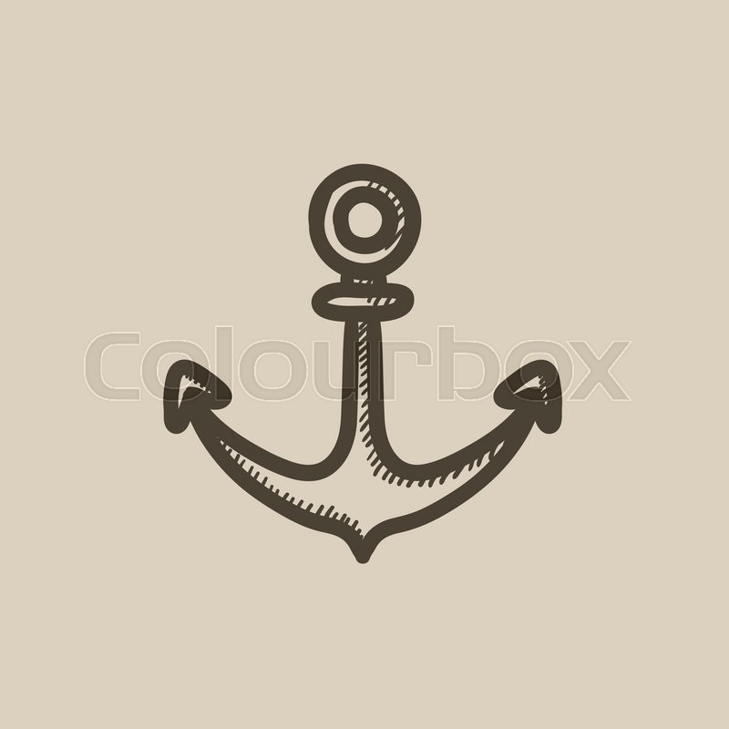 800x800 Anchor Vector Sketch Icon Isolated On Background. Hand Drawn - Anchor Sketch