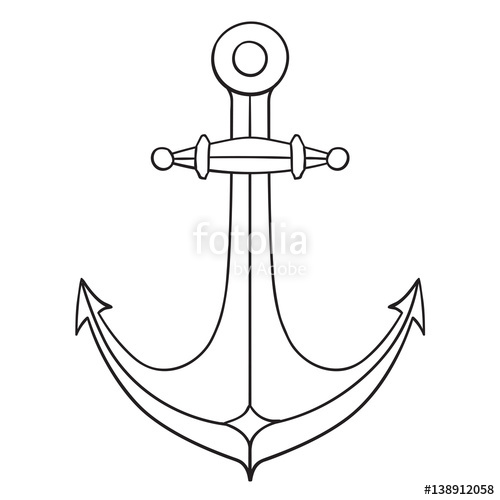 500x500 Anchor. Outline Drawing, Hand Drawn Sketch Stock Image And - Anchor Sketch