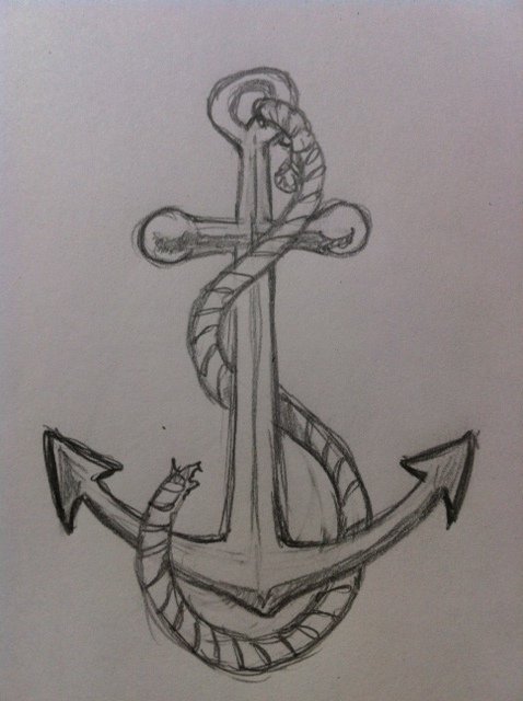 478x640 How To Draw An Anchor Feltmagnet - Anchor Sketch