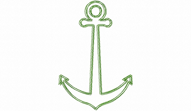 750x436 Scribble Sketch Anchor Machine Embroidery Design - Anchor Sketch
