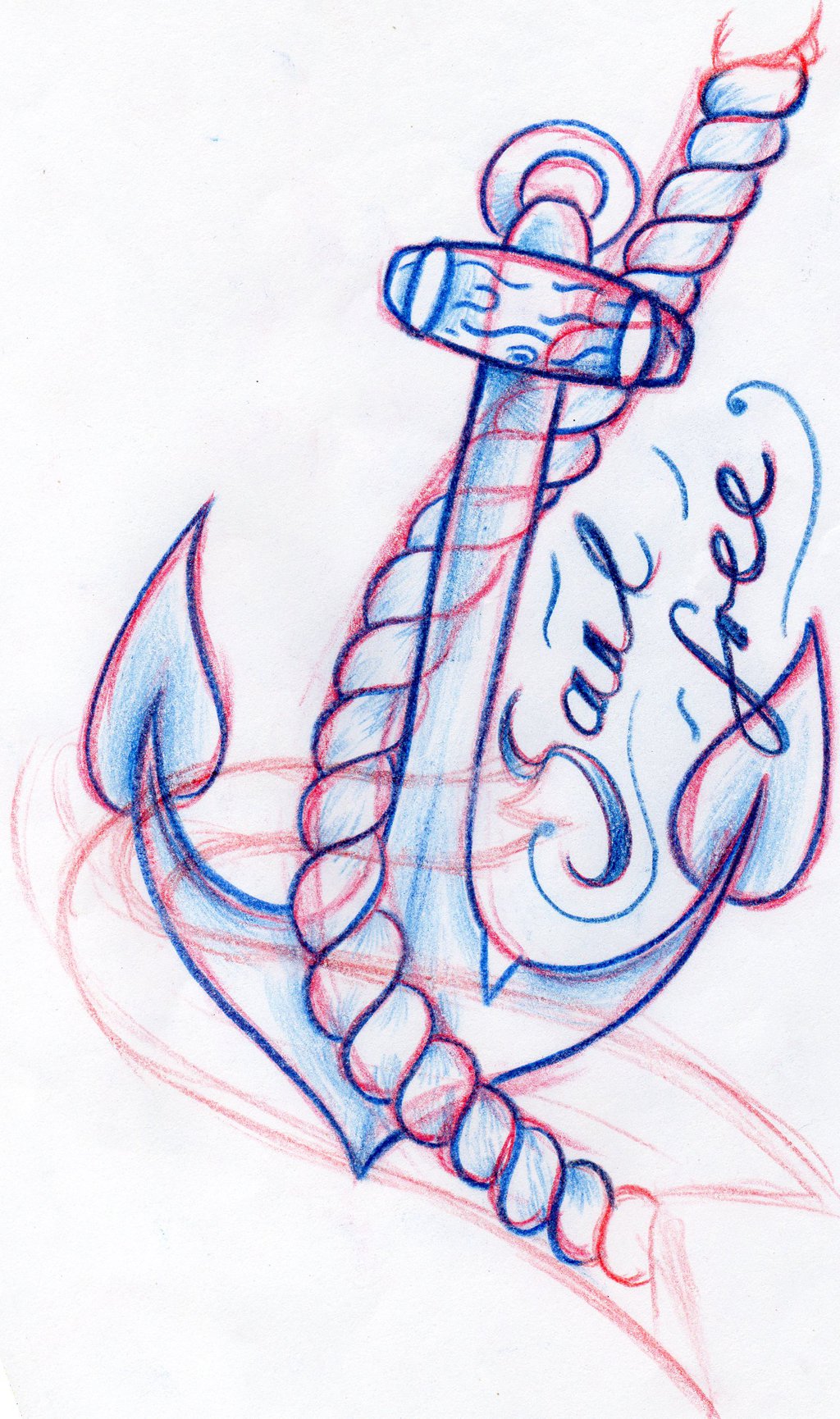 1024x1730 Old School Anchor Sketch By Jongrestytattoo - Anchor Sketch