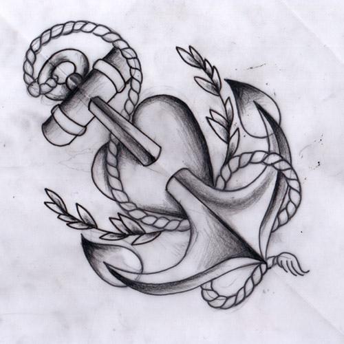 Anchor Tattoo Sketch at PaintingValley.com | Explore collection of ...