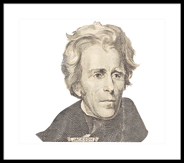 600x532 Portrait Of Andrew Jackson On White Background Framed Print By - Andrew Jackson Sketch