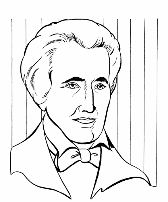 585x700 President Andrew Jackson Coloring - Andrew Jackson Sketch