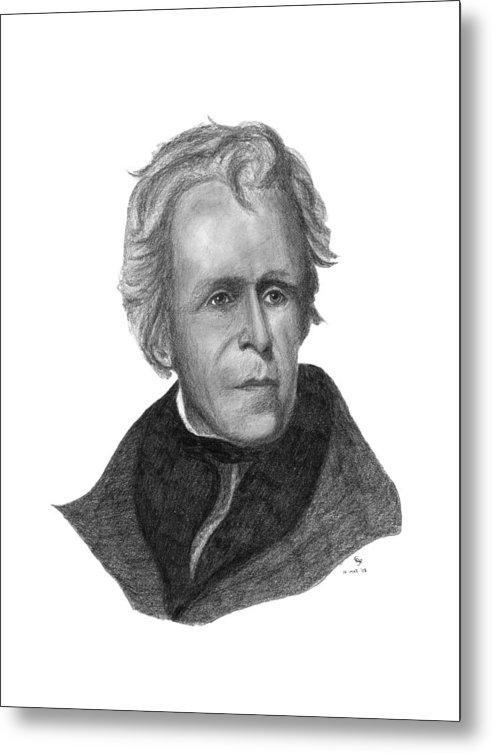 492x753 President Andrew Jackson Metal Print By Charles Vogan - Andrew Jackson Sketch