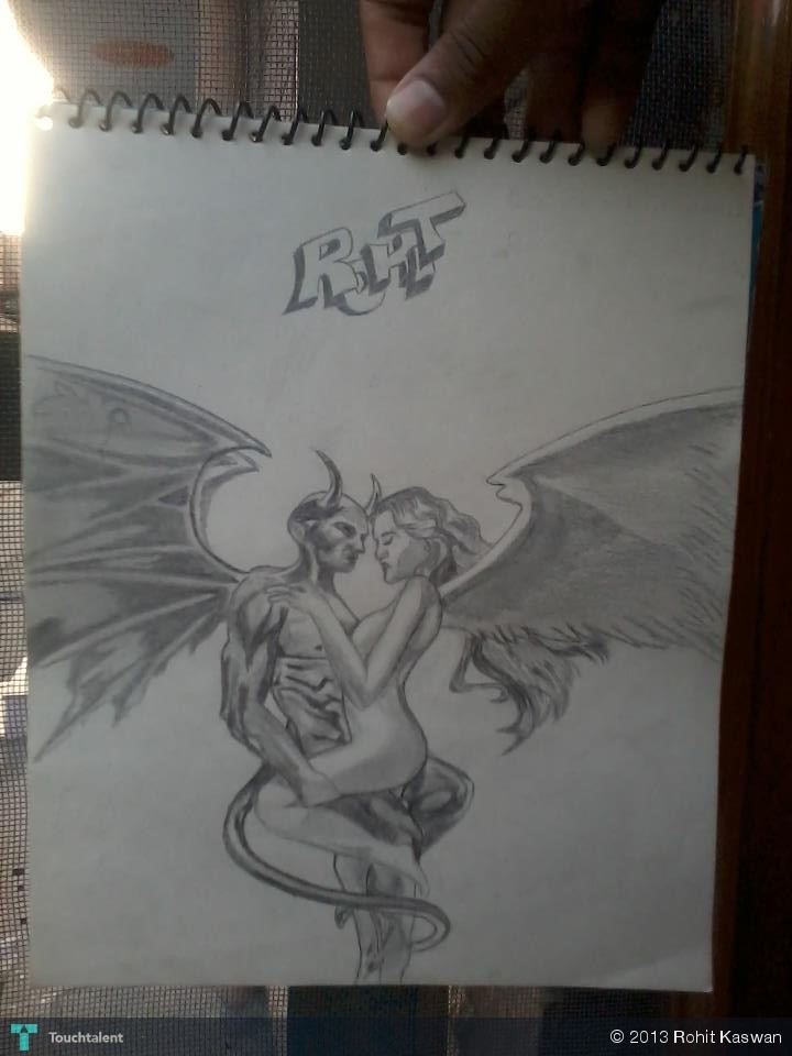 720x960 Angel Vs Devil Touchtalent - Angel And Devil Sketch