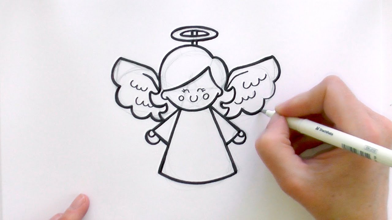 1280x720 Drawn Toon Angel Baby - Angel Baby Sketch