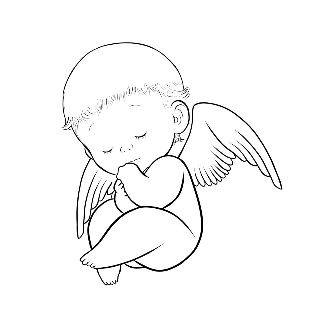1024x1024 Pin By Ricardo Orozco On Patrones Angel, Baby And - Angel Baby Sketch