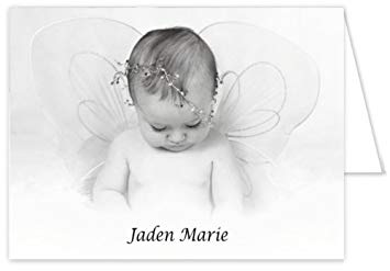 355x247 Baby Angel Baby Thank You Cards - Angel Baby Sketch