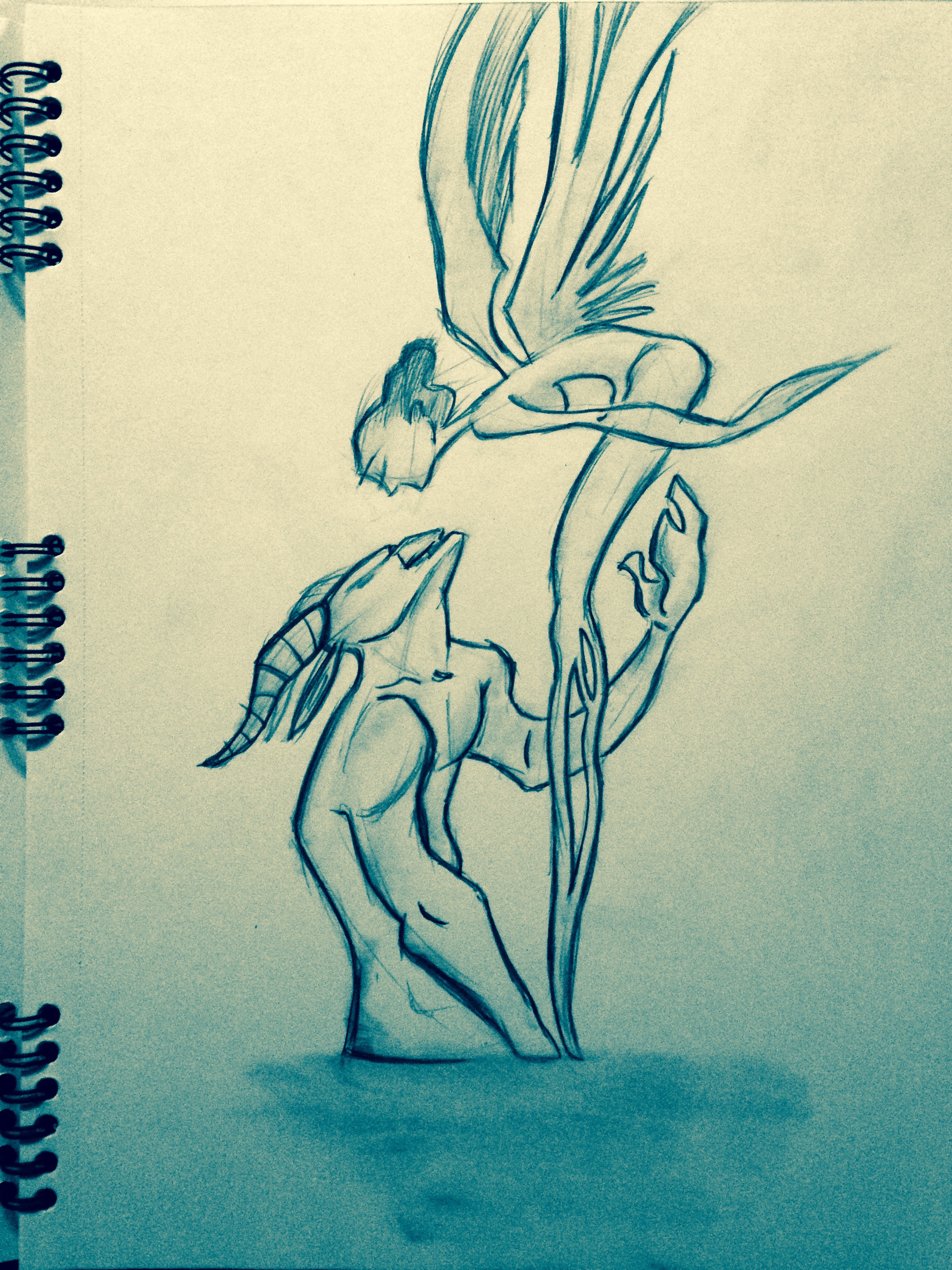 2448x3264 Angel Amp Devil My Pencil Lines - Angel Devil Sketch