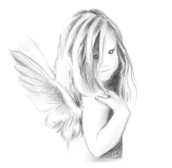 604x590 Baby Angel Sketch By Farooky Wings Of Love - Angel Drawing Sketch